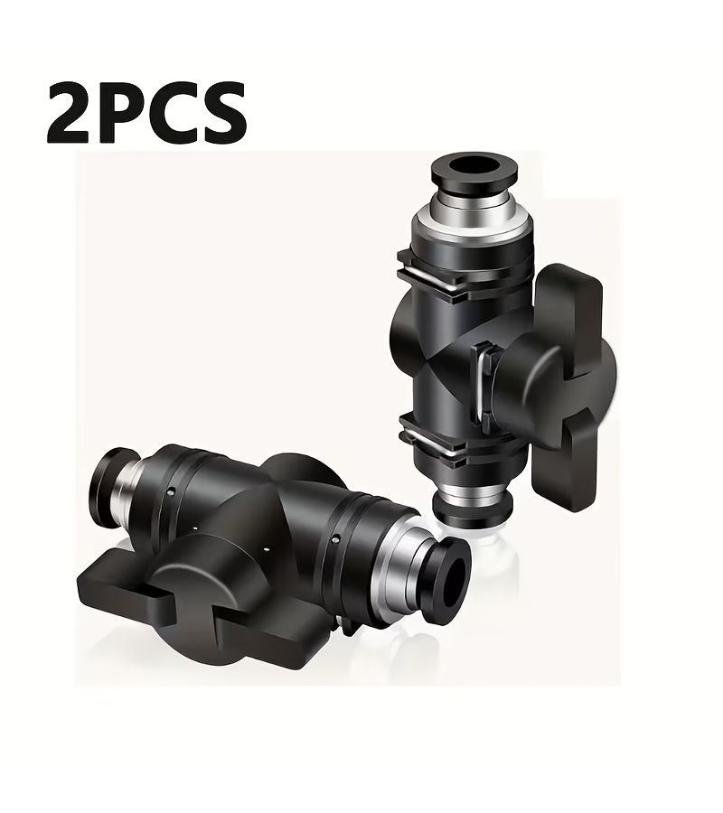 2pcs M8 Quick Connect Air Flow Control Valves Manual Shut Off Fittings - Image 4