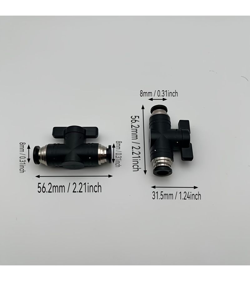 2pcs M8 Quick Connect Air Flow Control Valves Manual Shut Off Fittings - Image 3