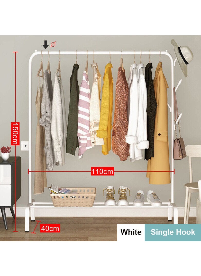 BLOOMING TIME - Multifunctional Metal Garment Rack with Shelf – Organize and Display Clothes in Style - Image 1