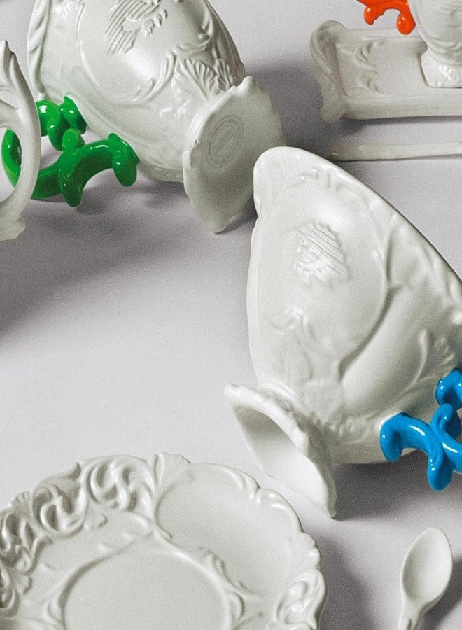 سيليتي طقم أواني سيليتي آي-ويرز بمقبض ملون، مصنوع من البورسلين، أبيض/أصفر - Image 2