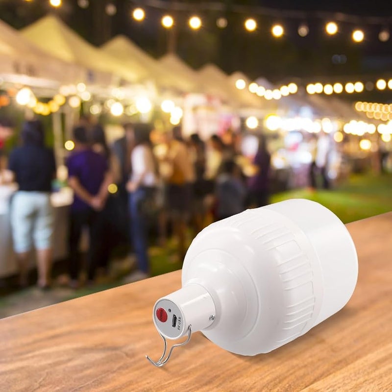 Rechargeable LED Light Bulb 40 200W Portable Camping Outdoor Lamp USB Charging Adjustable Brightness Weatherproof 100W 95mm - Image 3