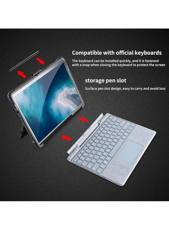 جرين تايجر حافظة واقية مناسبة لجهاز Microsoft Surface Pro 9، مع حزام كتف، وحزام يد، وحامل قلم، وغطاء واقٍ متين ممتص للصدمات ومقاوم للسقوط - Image 2