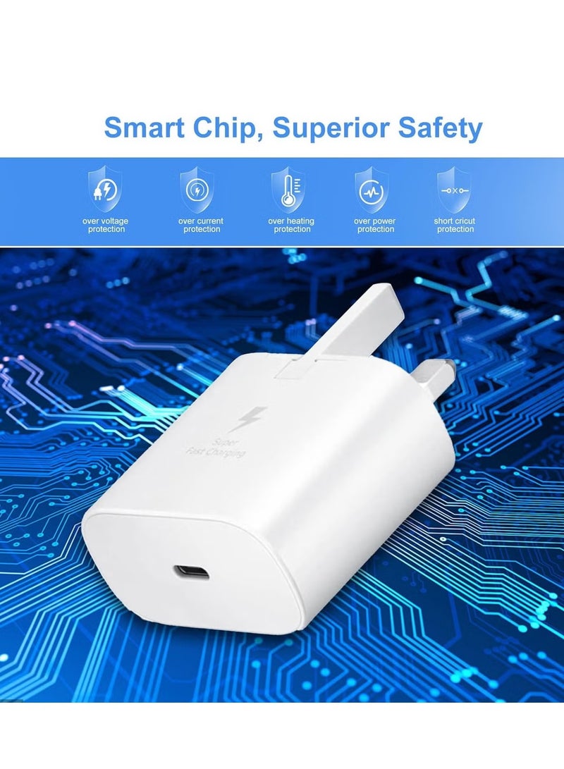 erorex Fast Charger for Samsung Galaxy Charger Head with Charging Cable 25 watts, S23 Ultra S23 Plus S23 S23 S22 Ultra S22 S21 Ultra S21 S21 A54 A53 A52 A32-25W with Type-C Cable - Image 2