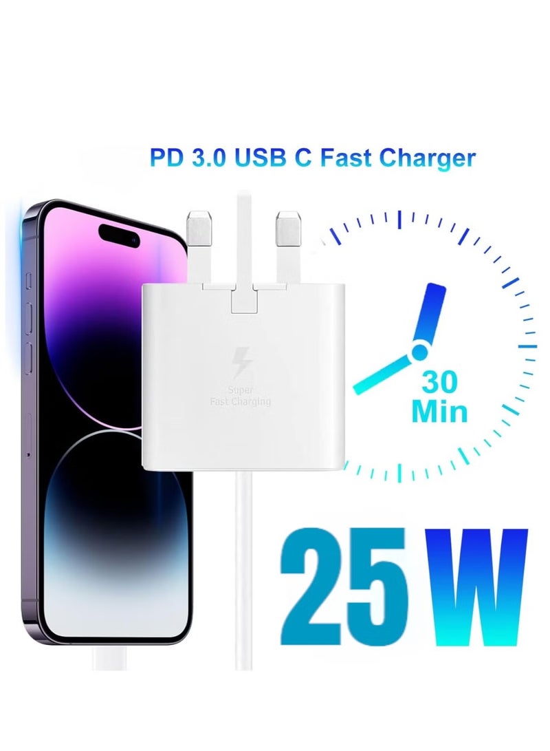 erorex Fast Charger for Samsung Galaxy Charger Head with Charging Cable 25 watts, S23 Ultra S23 Plus S23 S23 S22 Ultra S22 S21 Ultra S21 S21 A54 A53 A52 A32-25W with Type-C Cable - Image 3