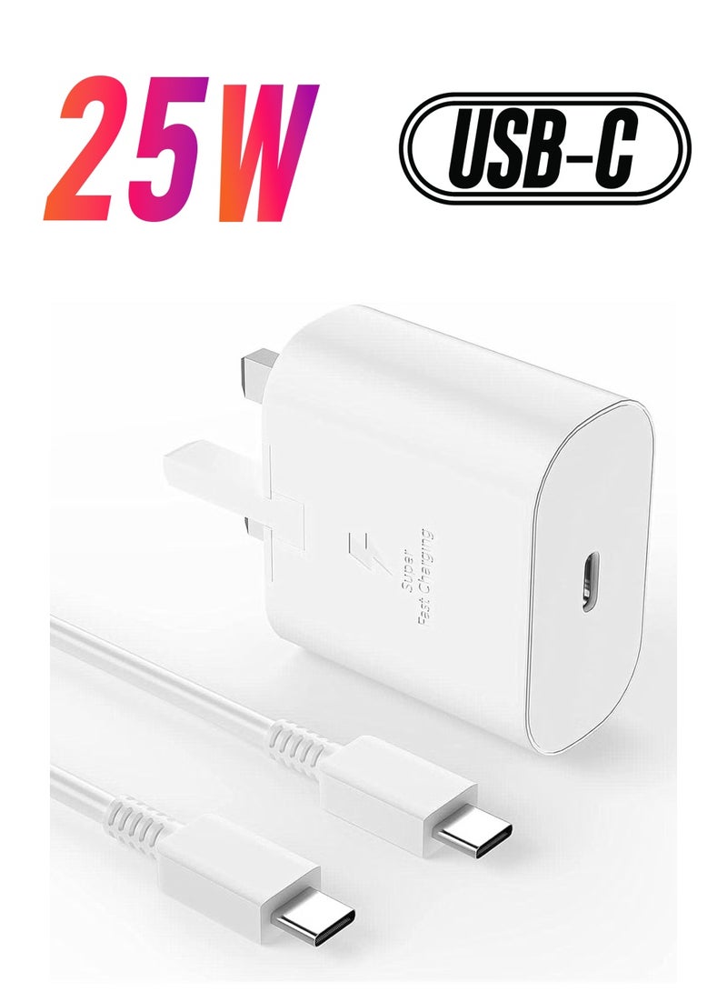 erorex Fast Charger for Samsung Galaxy Charger Head with Charging Cable 25 watts, S23 Ultra S23 Plus S23 S23 S22 Ultra S22 S21 Ultra S21 S21 A54 A53 A52 A32-25W with Type-C Cable - Image 1