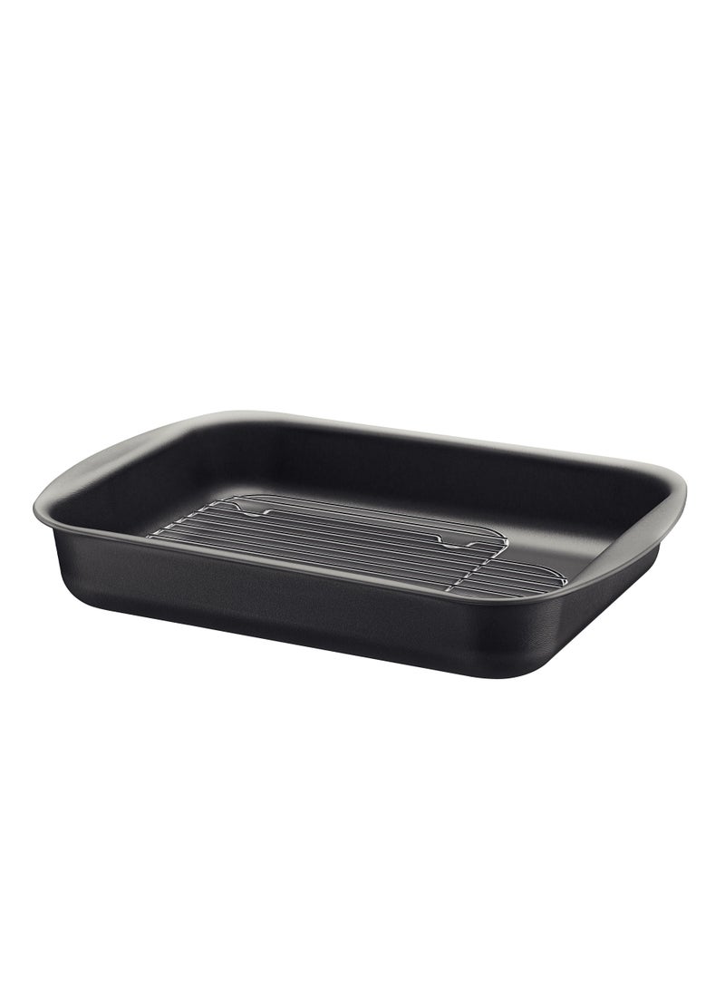 TRAMONTINA Since 1911,Made in Brazil- Brasil Graphite 34cm 4.9L Aluminum Deep Roasting Pan with Grill and Starflon Max PFOA Free Nonstick Interior and Exterior Coating - Image 3