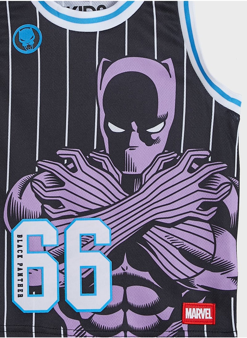Cotton On - Kids Black Panther Basketball Tank Vest - Image 1