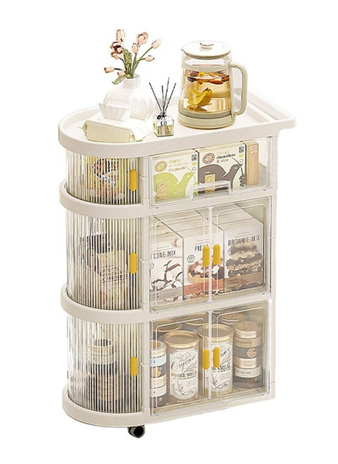 3-In-1 Baby Folding And Movable 3-Layer Trolley Storage Shelve