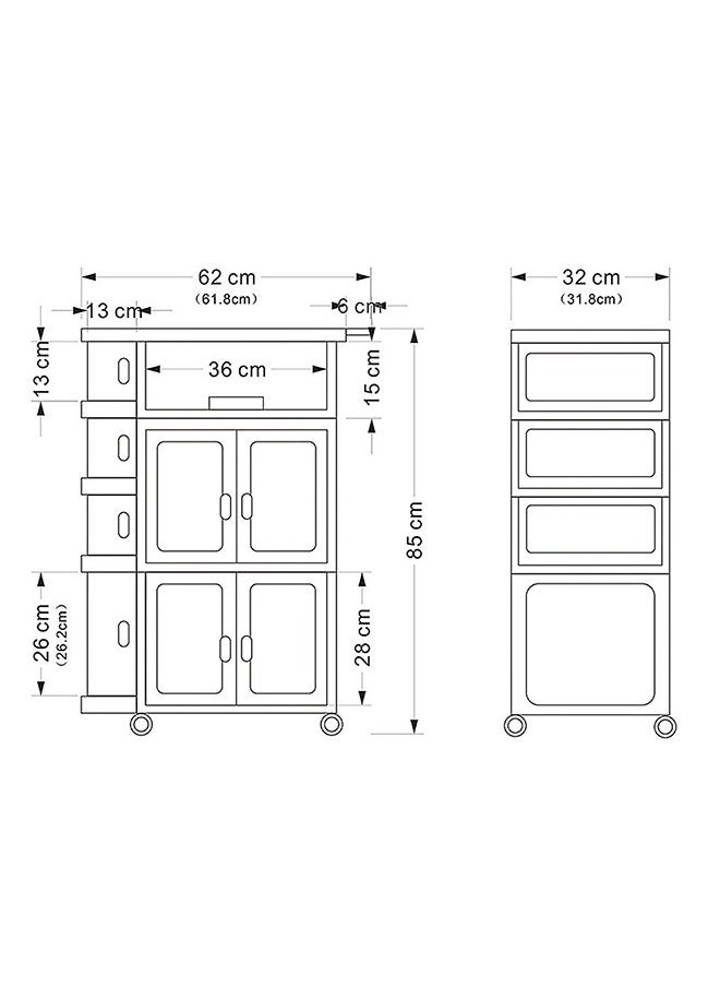 YEYA - 3-In-1 Baby Folding And Movable 3-Layer Trolley Storage Shelve - Image 1