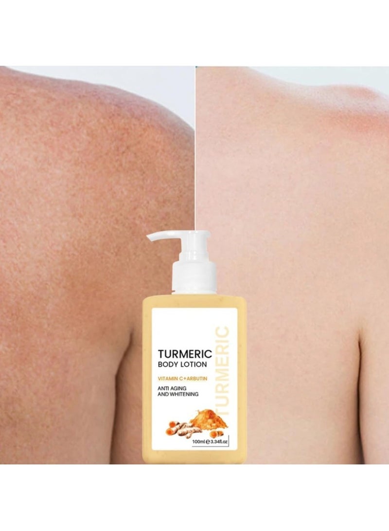 سوفازين 100 مل لوشن الجسم بالكركم مع فيتامين C + أربوتين للجسم والوجه واليدين والقدمين ، يساعد على شد البشرة وترطيبها وتوحيد لونها ، مما يجعل البشرة ناعمة وناعمة ، مناسب للبشرة الخشنة والجافة - Image 2