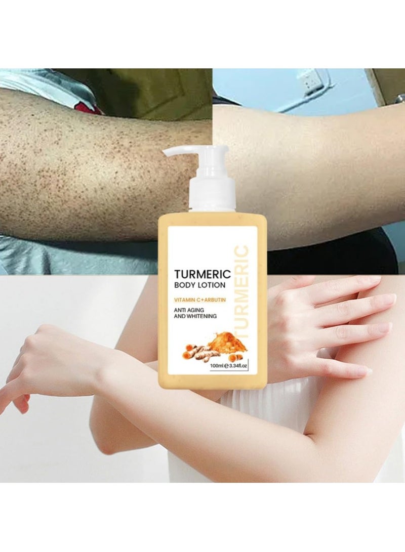 سوفازين 100 مل لوشن الجسم بالكركم مع فيتامين C + أربوتين للجسم والوجه واليدين والقدمين ، يساعد على شد البشرة وترطيبها وتوحيد لونها ، مما يجعل البشرة ناعمة وناعمة ، مناسب للبشرة الخشنة والجافة - Image 4