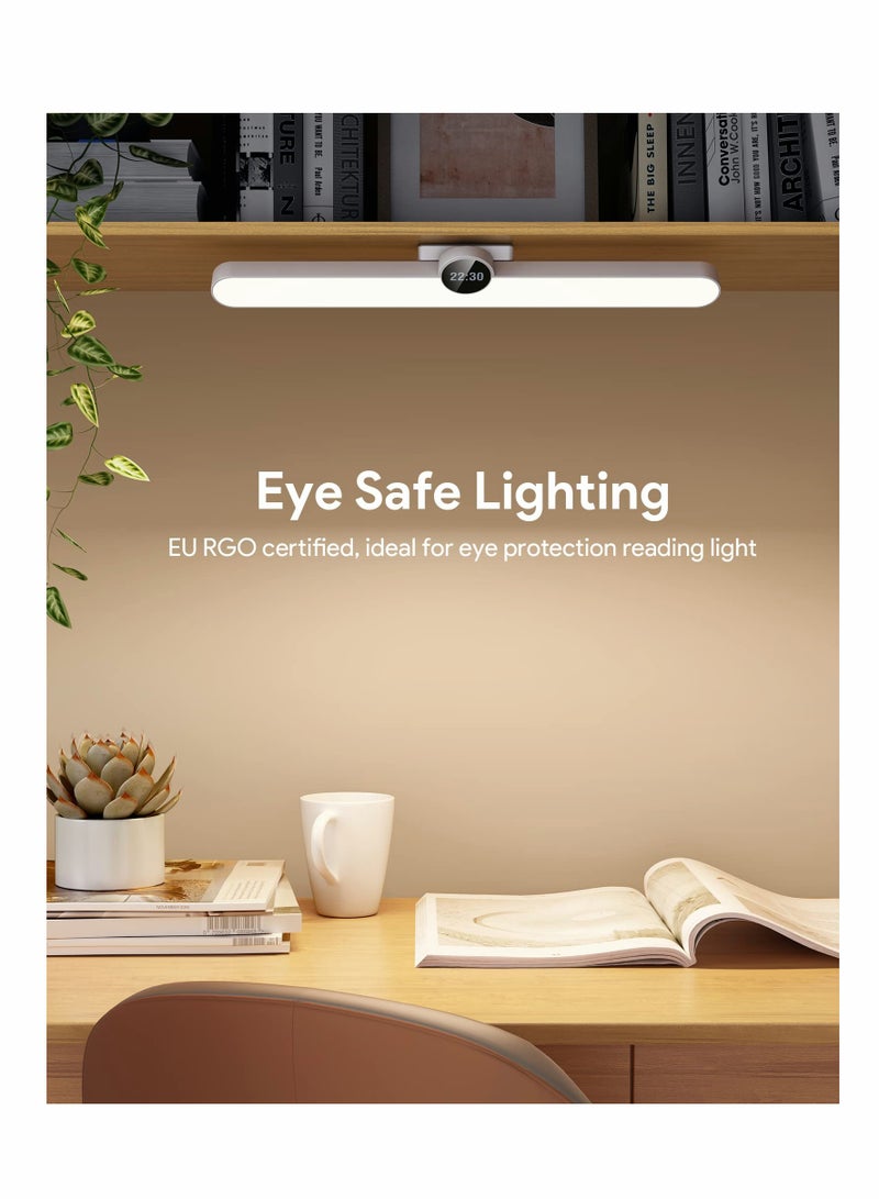 SOLARAE Rechargeable Dimmable Large Under Cabinet Light with Digital Clock , 15.7 Inches 5W Wireless LED Closet Light , 3 Colors Wall Mounted Reading Light for Kitchen Vanity Bed-Side Wardrobe - Image 3