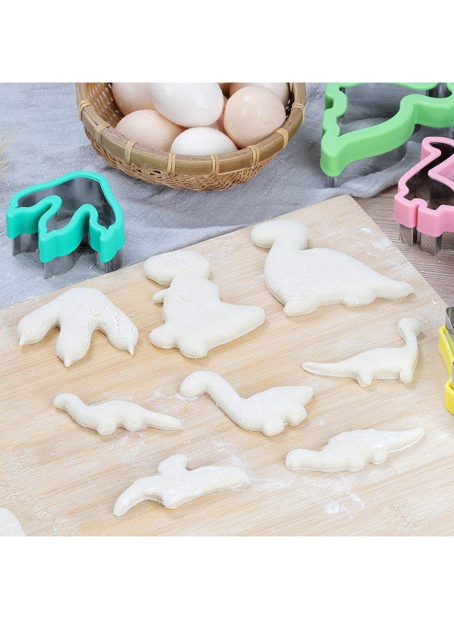 Elfkitwang Dinosaur Cookie Cutters Set - Stainless Steel Shaped Cookie Candy Food Cutters Molds for DIY, Kitchen, Baking, Kids Dinosaur Theme Birthday Party Supplies Favors (8pack)  - Image 2