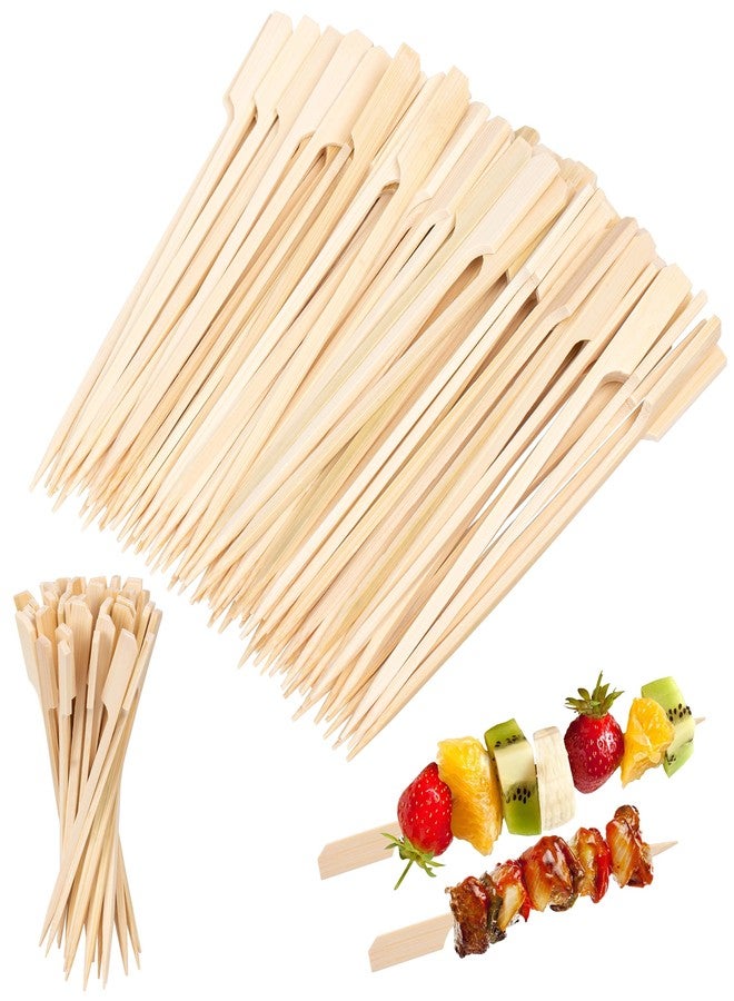 ANTETOK 6Inch Bamboo Skewers - 100Pcs Wide Flat Paddle Bamboo Wood Picks for Appetizers, Fruit Kabobs, Barbecue Snacks, Fondue, Marshmallow - Image 1