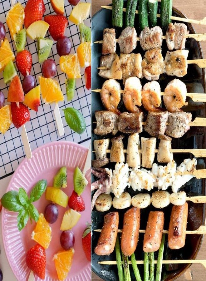 ANTETOK 6Inch Bamboo Skewers - 100Pcs Wide Flat Paddle Bamboo Wood Picks for Appetizers, Fruit Kabobs, Barbecue Snacks, Fondue, Marshmallow - Image 5