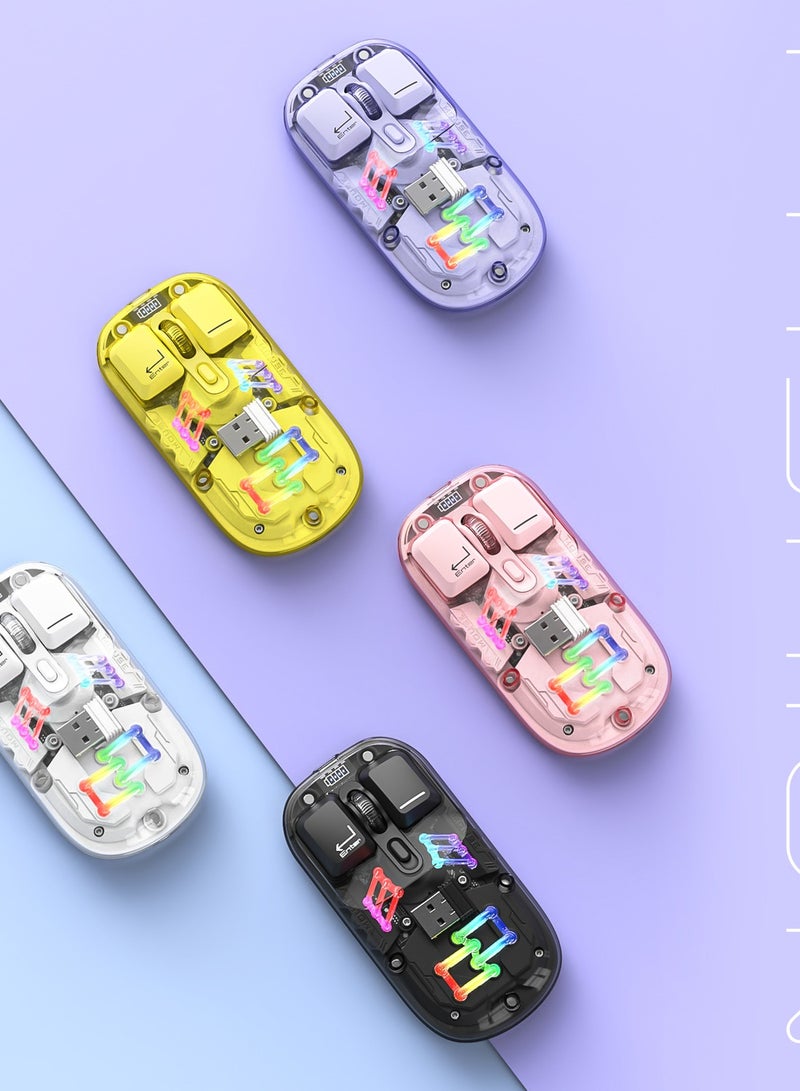 Nexahive Dual mode transparent wireless mouse 2.4G/Bluetooth 5.0 rechargeable mouse magnetic design RGB lighting - Image 5