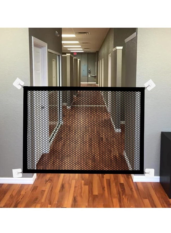 شبكة حاجز أمان محمولة للأطفال، مناسبة للأطفال والحيوانات الأليفة، سلم منزلي قابل للسحب، شبكة أمان لإطار الباب - Image 3