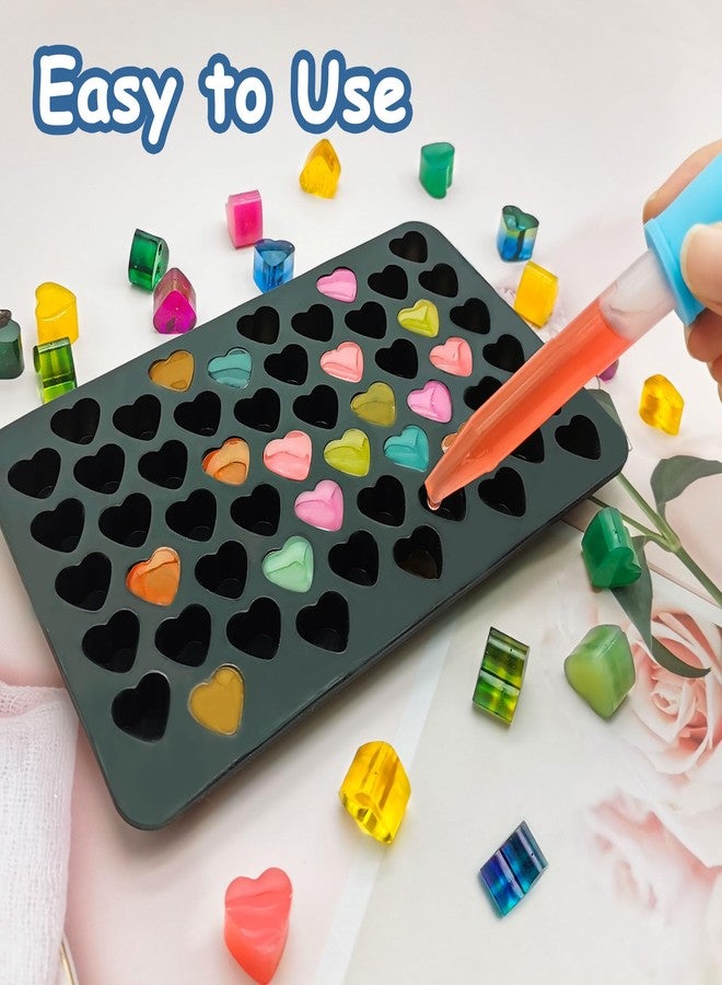 Dropower 3Pack Heart Silicone Ice Cube Tray Molds Mini Valentine Wax Melt Mold for Baking Chocolate, Gummy, Candy, Jelly, Candle, Handmade Treats with 1Pc Dropper Black - Image 4