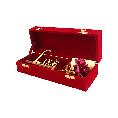 Lavanaya Silver Artificial Rose and Love Stand Photo Frame (Gold, 1 Piece, 30 Cm x 9 Cm x 8 Cm, U-Shape, Traditional Style, Wedding Occasion) - Image 3