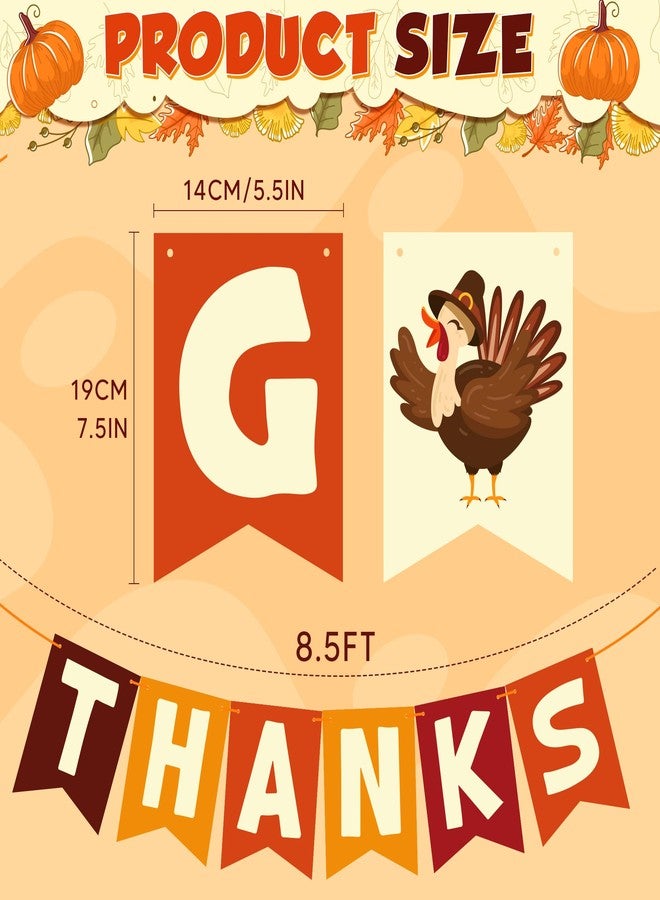 OHOME زينة عيد الشكر من OHOME - لافتة "أعطِ الشكر" | زينة حفلات عيد الشكر للأصدقاء في الأماكن المغلقة والمفتوحة - إكليل عيد الشكر للباب الأمامي | إكليل خلفية لعيد الشكر للنافذة والجدار - Image 2