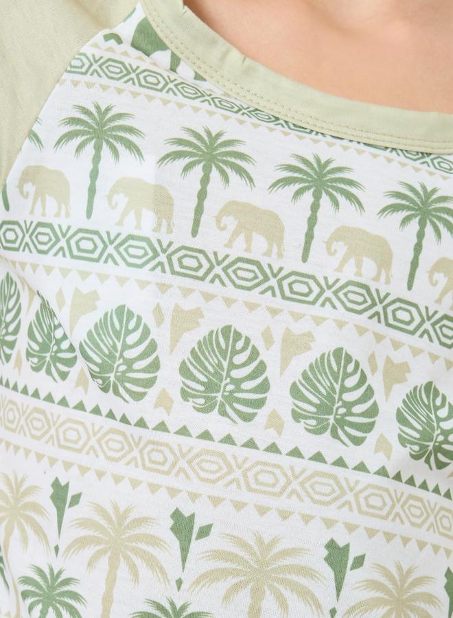 تايك تو طقم بيجاما من بنطال وتيشيرت بطبعة فيل - Image 3