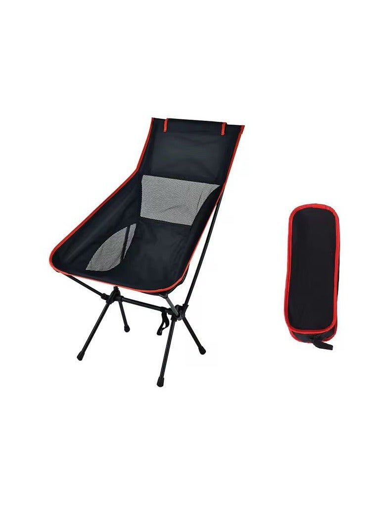 Folding Camping Chair with Backrest – Portable Oxford Fabric Chair for Fishing, Picnic, Beach u0026 Outdoor Travel, Comfortable Lightweight Chair - Image 1