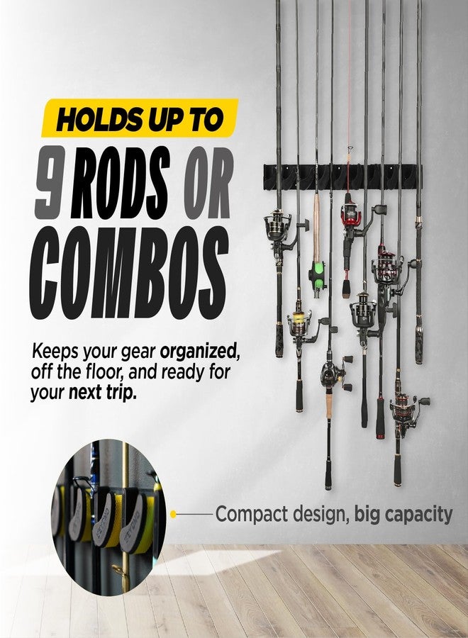 Beyond Braid Beyond Fishing GripLock Vertical Fishing Rod Rack - Wall-Mounted Fishing Rod Holder for Garage - Stores Up to 9 Rods or Combos -Space-Saving Durable Fishing Rod Holders for Serious Anglers - Image 2