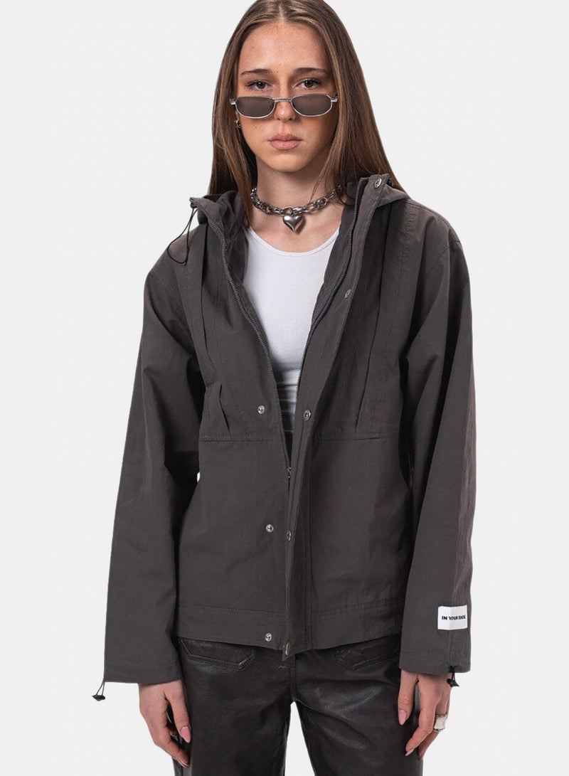 In Your Shoe Dark Grey Regular Windbreaker - Image 3