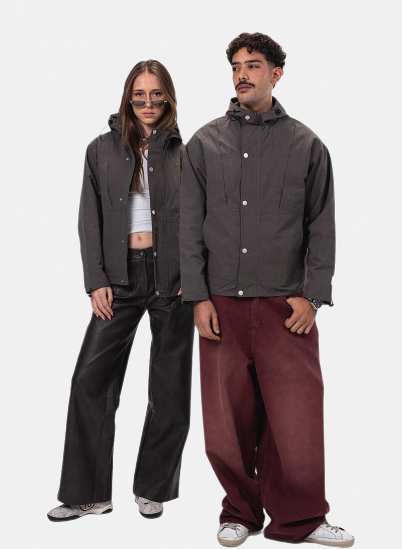 In Your Shoe Dark Grey Regular Windbreaker - Image 2