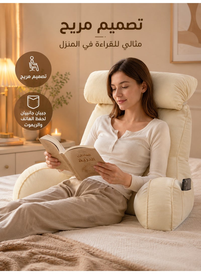 Three sheep Ergonomic Extra Large Memory Foam Reading Pillow, Pillow Backrest, Lumbar Pillow, Neck Support pillow, Seat Cushion, Bed Rest Pillow, Lounge Cushion, Back Support Pillow with Arms, Washable Cover - Image 2