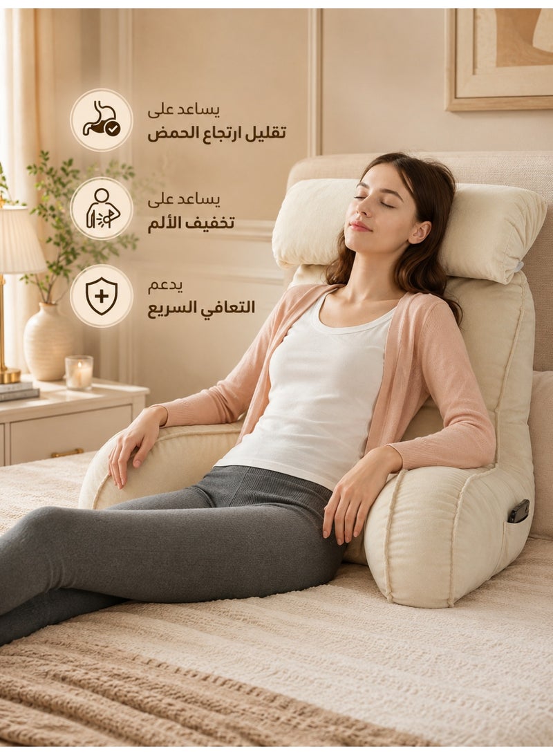 Three sheep Ergonomic Extra Large Memory Foam Reading Pillow, Pillow Backrest, Lumbar Pillow, Neck Support pillow, Seat Cushion, Bed Rest Pillow, Lounge Cushion, Back Support Pillow with Arms, Washable Cover - Image 3