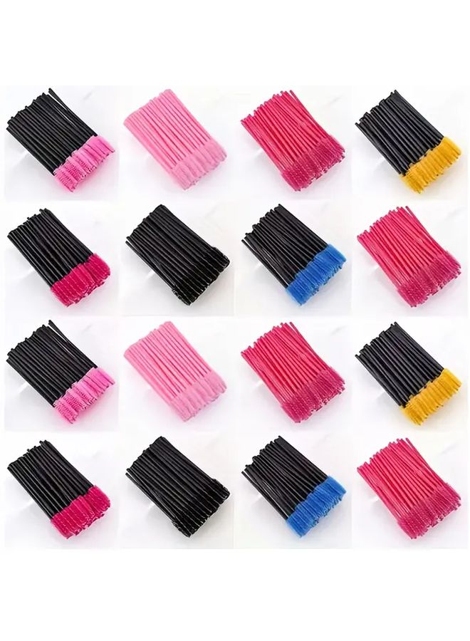 100 Pcs Mini Eyelash Extension Tools Individual Lash Applicators With Mascara Brush Swab Yellow Color Portable Precise Application For Home Use - Image 2