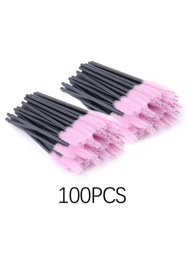 100 Pcs Mini Eyelash Extension Tools Individual Lash Applicators With Mascara Brush Swab Yellow Color Portable Precise Application For Home Use - Image 4