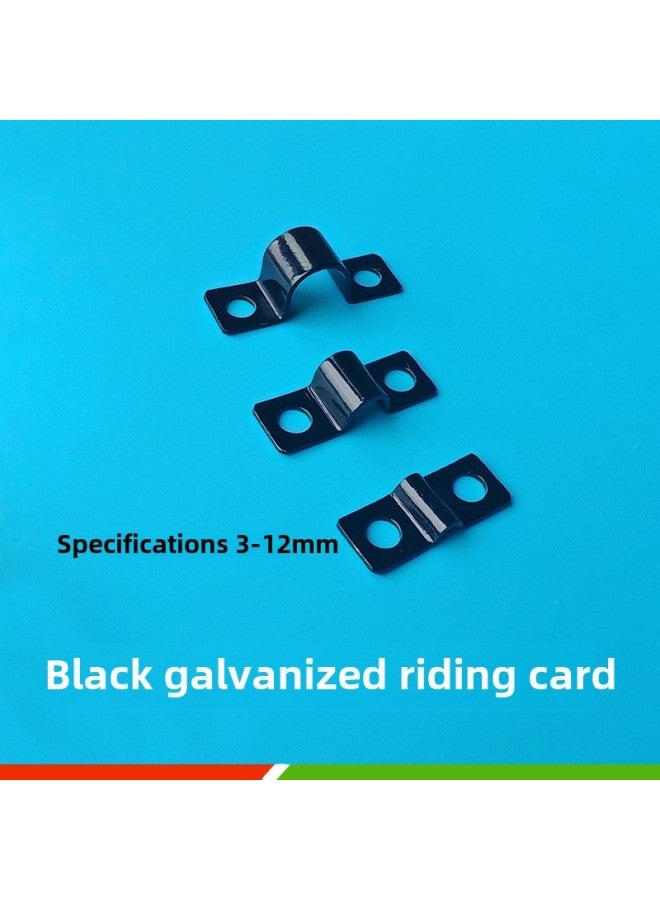 Black Galvanized Saddle Card Dual-hole Pipe Clamp PC Tubing Cable Fixing Buckle Bilateral Fixing Copper Pipe Clamp-Specifications And Models:Black Eyes 12MM  - Image 2