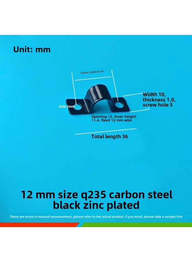 Black Galvanized Saddle Card Dual-hole Pipe Clamp PC Tubing Cable Fixing Buckle Bilateral Fixing Copper Pipe Clamp-Specifications And Models:Black Eyes 12MM  - Image 1