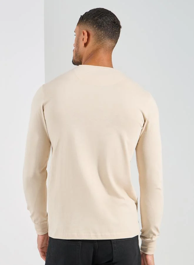 فورت كولينز Logo Detail Long Sleeves T-Shirt by Styli