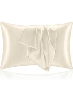 Votre Beaute Pure silk pillowcase Soft and Breathable Includes (Silk Headbands, Silk Eye Mask, Hair Scrunchies) (OFF WHITE)