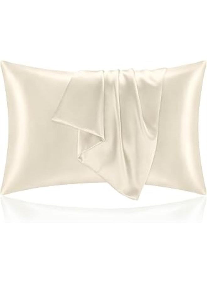 Generic - Votre Beaute Pure silk pillowcase Soft and Breathable Includes (Silk Headbands, Silk Eye Mask, Hair Scrunchies) (OFF WHITE) - Image 1