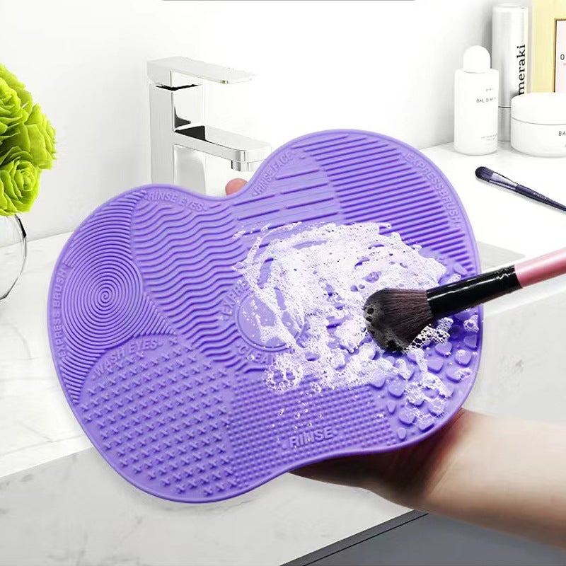 Silicone Apple Washing Pad Makeup Brush Cleaning Pad Makeup Brush Beauty Cleaning Tool Suction Cup Silicone Washing Pad - Image 4