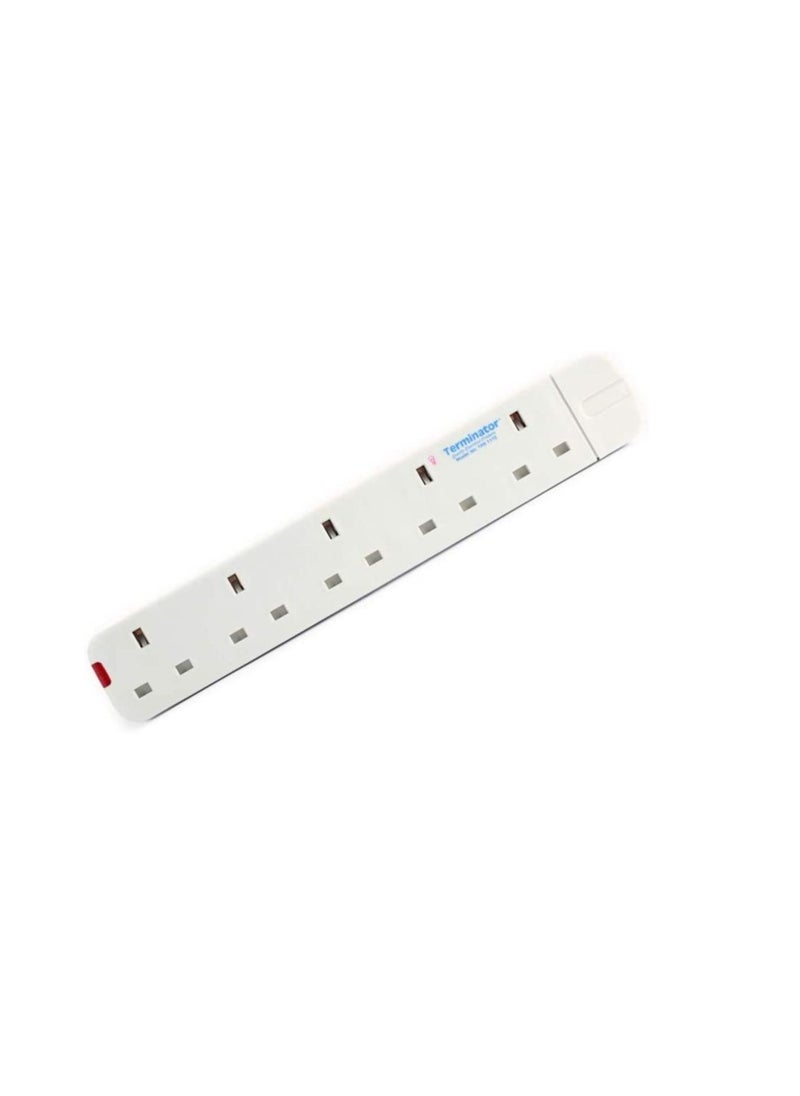 Terminator Rewirable Strip 5G/13A/UK Socket TPB 1115 Terminator, White, 5 Way UK  - Image 2