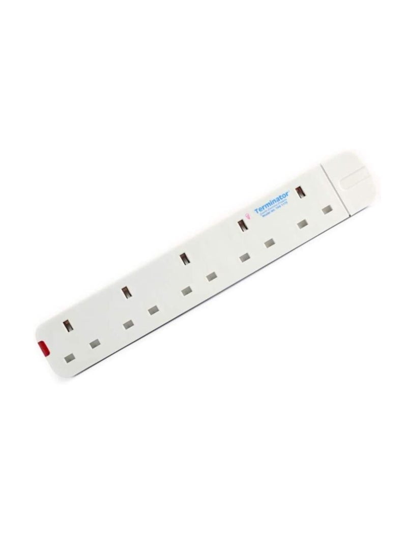 Terminator Rewirable Strip 5G/13A/UK Socket TPB 1115 Terminator, White, 5 Way UK  - Image 1