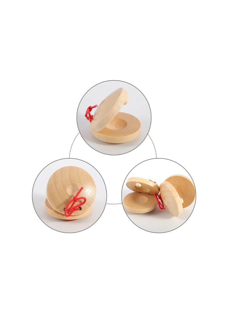Generic Wooden Castanets Musical Instrument, Finger Castanets Education Wood Clappers Percussion Instruments for Children and Adults, Family Leisure Time, Kids' Themed Parties, Stage Performances(2 Pcs)  - Image 2
