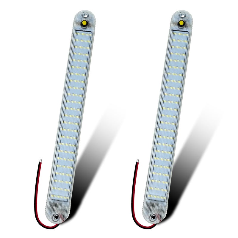 GZ5CG 12V Led Interior Light Bar 2 Packs 72Led 6500K White with ONOff Switch 11Inch 12V 24V for Enclosed Cargo Trailer RV Van Truck Lorry Camper Caravan Motorhome 2Pcs - Image 3