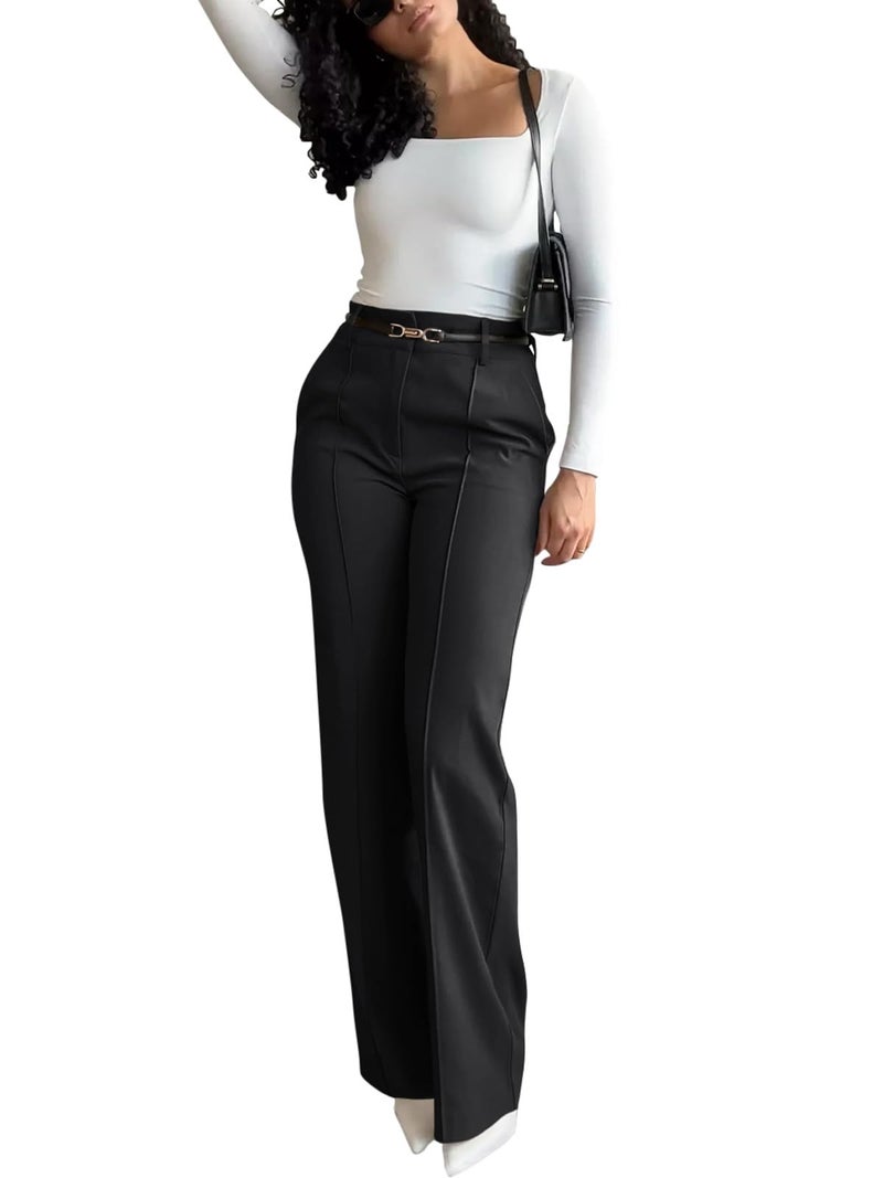 NIMIN Work Pants Women Wide Leg Black Dressy Pants High Waisted Work Trousers Business Casual Office Slacks 2025 Summer Fashion Outfits with Pockets - Image 5