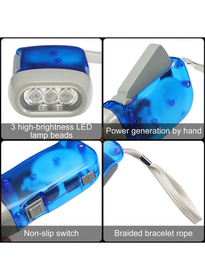 Mudder 24 Pieces Hand Crank Flashlight with LED Self Powered Charging Torch Dynamo for Camping Emergency(Yellow, Red, Grey, Blue) - Image 3