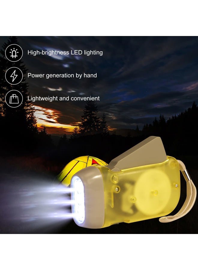 Mudder 24 Pieces Hand Crank Flashlight with LED Self Powered Charging Torch Dynamo for Camping Emergency(Yellow, Red, Grey, Blue) - Image 4
