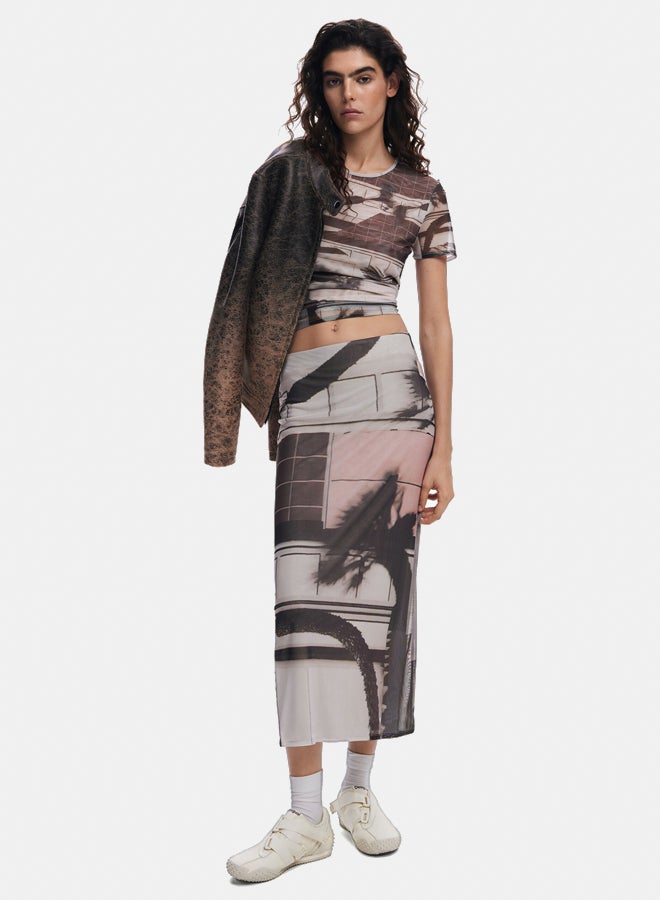 Straight tulle skirt