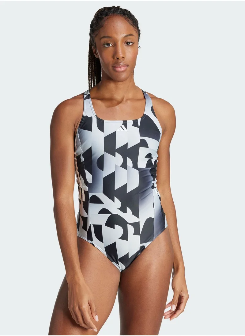 Adidas 3 Stripes Seas Graphic Swimsuit