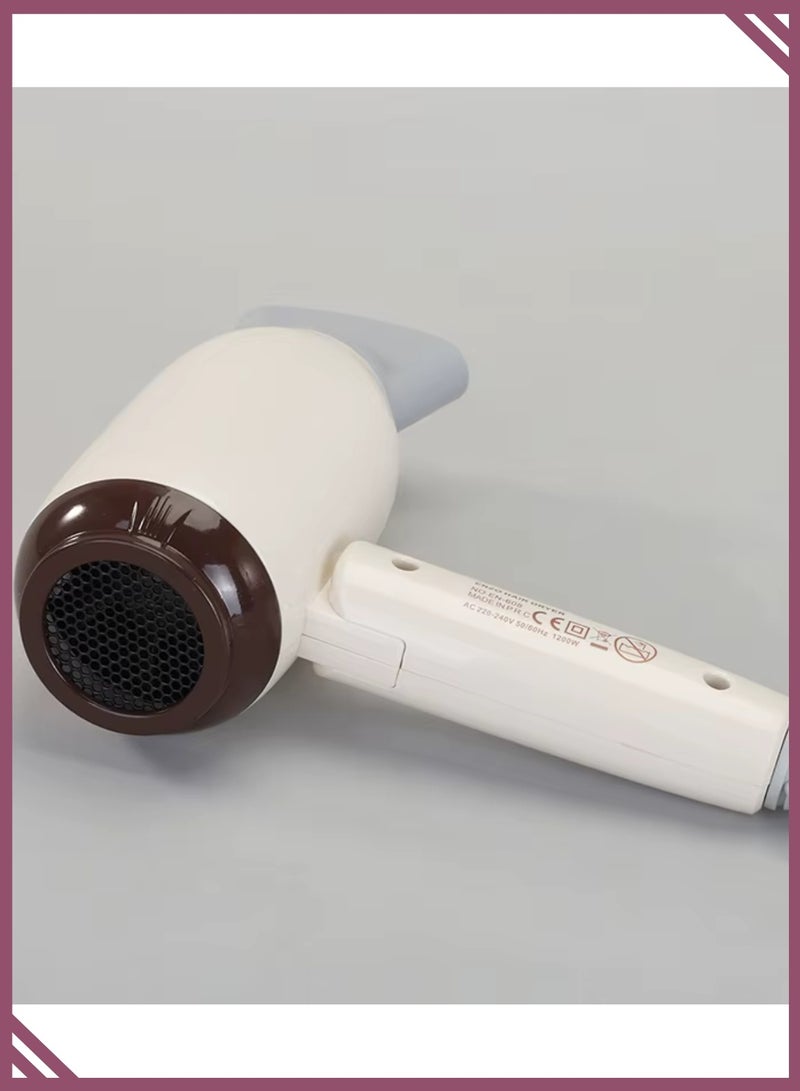 إنزو مجفف شعر صغير للسفر ENZO EN-608 بقوة 1200 واط – مجفف شعر قابل للطي بتقنية السيراميك، سرعتين وتصميم محمول للاستخدام المنزلي والسفر - Image 2