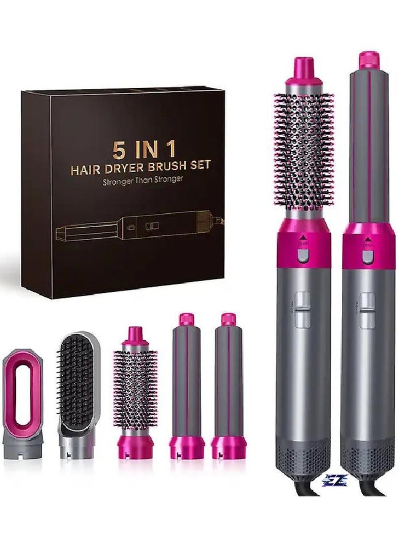 ELTRAZONE 5-in-1 Hot Air Volumizing Styler for Fast Drying, Styling, and Curling (Silver Purple) - Image 1